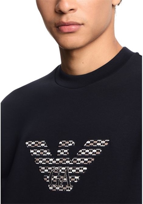 Felpa con maxi ricamo in double jersey ASV EMPORIO ARMANI | Felpe | EM002906 AF10013MB369